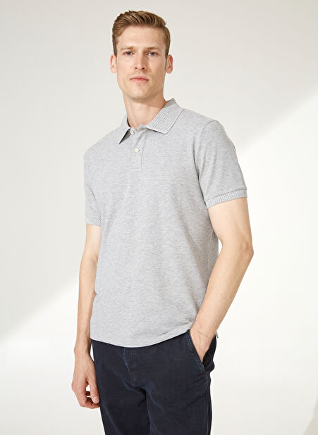Altınyıldız Classics Gri Melanj Erkek Polo T-Shirt 4A9000000001 -1