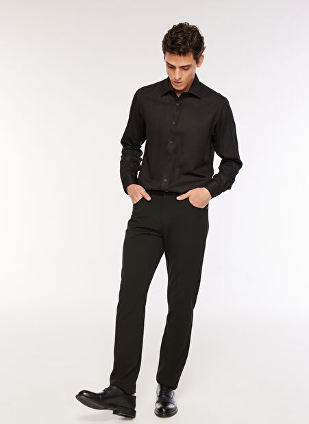 Fabrika Siyah Erkek Normal Chino Pantolon F3WM-PNT160 -1