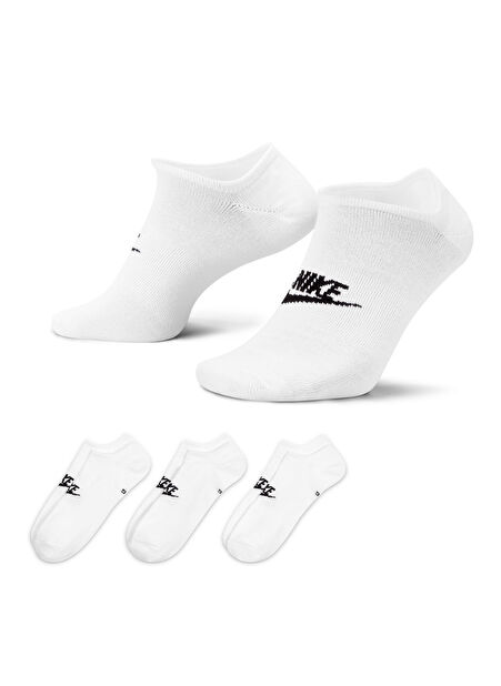 Nike Beyaz Unisex Spor Çorap DX5075-100 U NK NSW EVERYDAY ESS -1