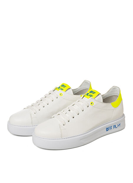 Off Play Beyaz - Sarı Erkek Deri Sneaker X-M FIRENZE 1 CV 02 -1