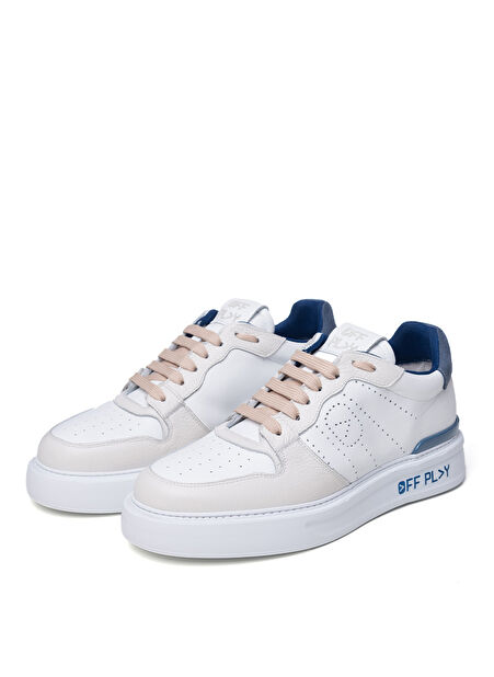 Off Play Beyaz - Mavi Erkek Deri Sneaker X-M FIRENZE 3 LH 02 72 -1