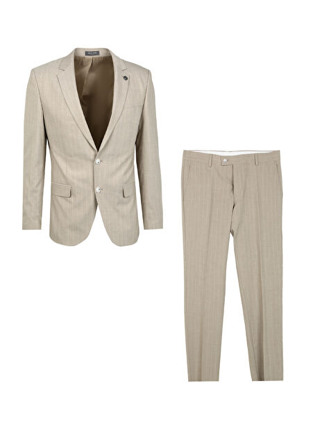 Pierre Cardin Normal Bel Extra Slim Bej Erkek Takım Elbise N00090/EXT -1