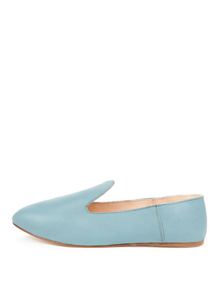 Osay Deri Mavi Kadın Loafer LA BLUE -1
