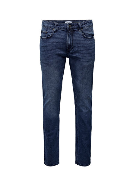 Only & Sons Yüksek Bel Normal Erkek Denim Pantolon 22026460_ONSWEFT REG. D.BLUE 6460 J -1