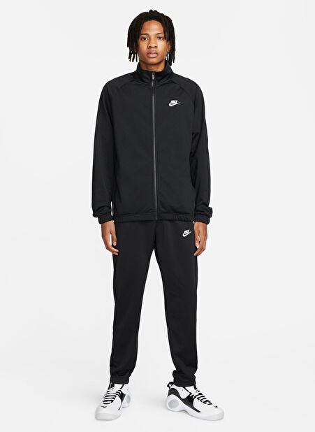 Nike Siyah - Gri - Gümüş Erkek Dik Yaka Regular Fit Eşofman Takımı FB7351-010 M NK CLUB PK TRK SUIT -1
