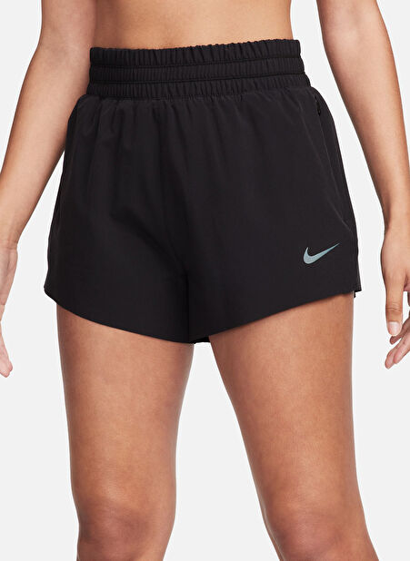 Nike Siyah - Gri - Gümüş Kadın Bol Paça Regular Fit Şort FB7628-010 W RUN DVN DF HR 3 SHORT -1