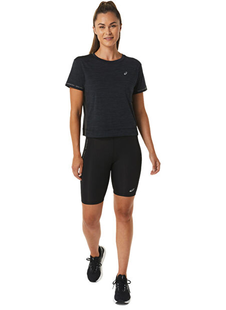 Asics Siyah Kadın T-Shirt 2012C226-002 RACE CROP TOP -1