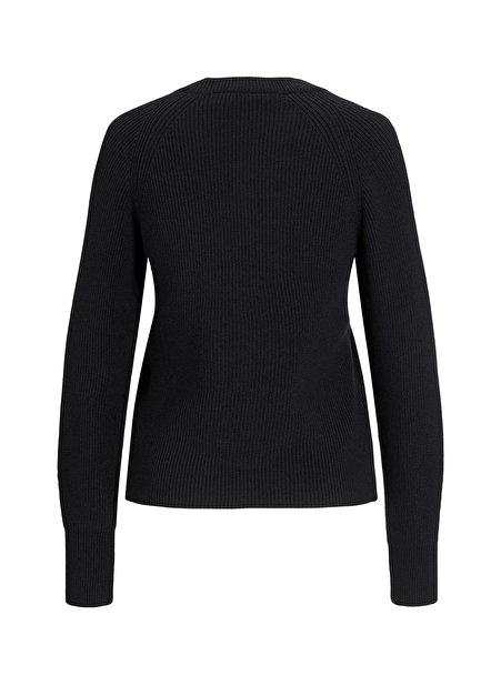 JJXX Bisiklet Yaka Rahat Düz Siyah Kazak Kadın JXTILDE CREW NECK KNIT -1