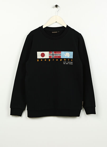 Napapijri Siyah Erkek Çocuk Sweatshirt NP0A4HG60411 K B-BRUNT C -1