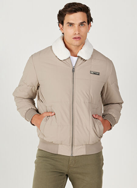 Wrangler Regular Fit Bej Erkek Ceket W232228614 Bomber Ceket -1