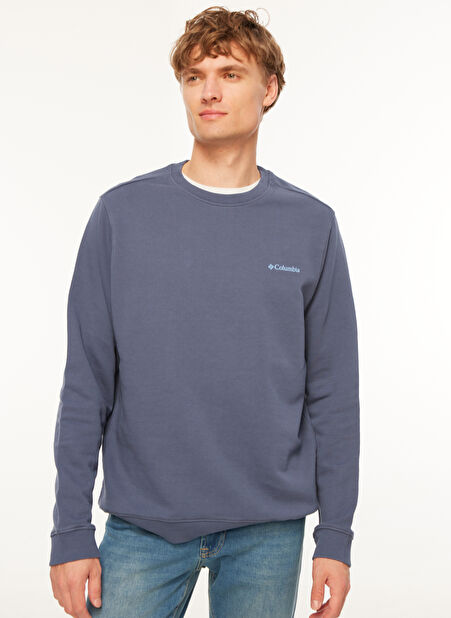 CS0204480_CS0204 Koyu Mavi Erkek O Yaka Normal Kalıp Sweatshirt -1