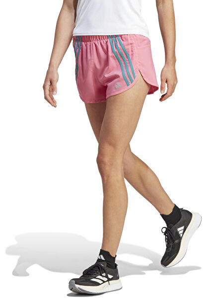 HY4742-BTN SHORT Pembe Kadın Normal Kalıp Şort -1