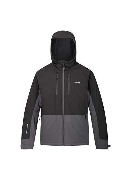 Regatta Siyah - Gri Erkek Kapüşonlu Regular Fit Ceket RMP344 Highton Str III -1