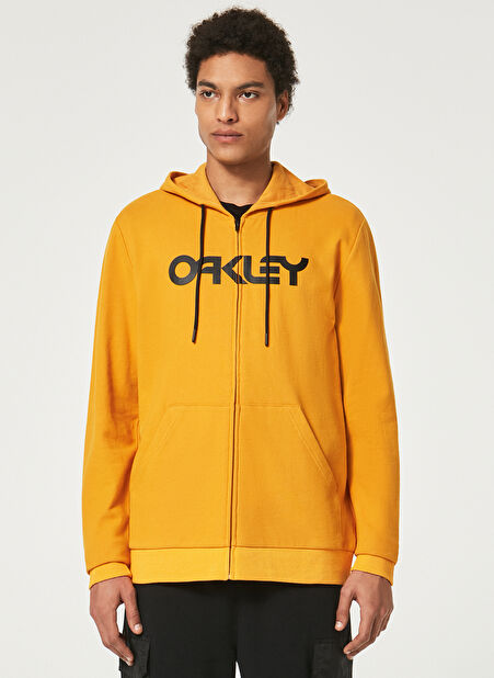 Oakley Siyah - Sarı Erkek Kapüşonlu Baskılı Sweatshirt FOA403057 TEDDY FULL ZIP HODDIE -1