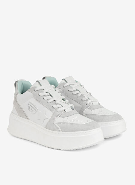 Chiara Ferragni Beyaz - Gri Kadın Deri Sneaker CF3218_031 -1