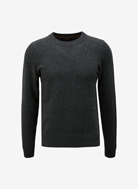 K-Way Klasik Yaka Normal Düz Siyah Erkek Kazak K2112PW_SEBASTIEN LAMBSWOOL -1