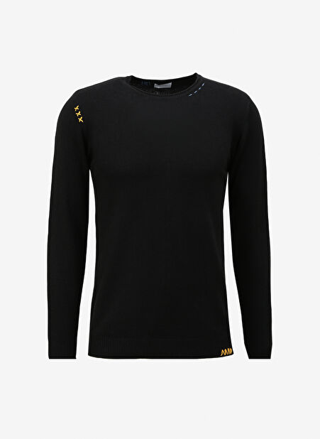 Sseinse Bisiklet Yaka Slim Fit Siyah Erkek Kazak MI2562SS -1