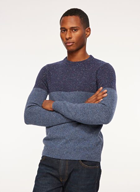 Fred Mello Bisiklet Yaka Slim Fit Lacivert Erkek Kazak FM23W58MG -1