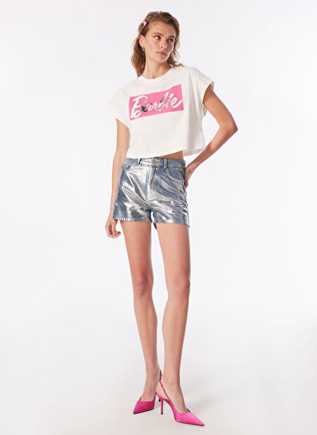 Barbie İndigo Kadın Yıkamalı Denim Şort BRB4SL-SRT6077 -1