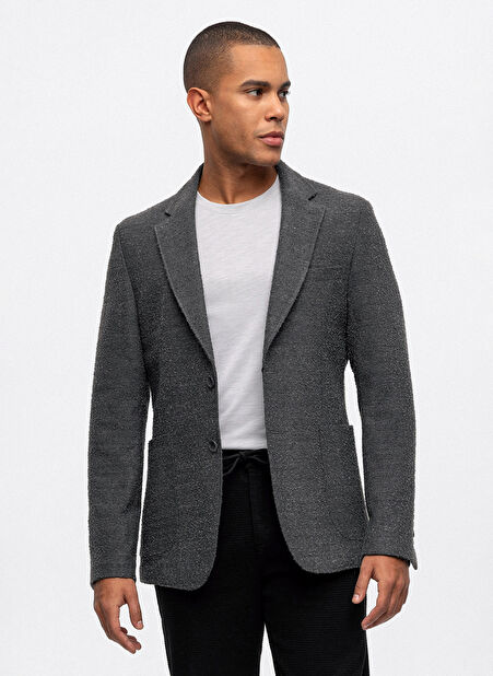 Back and Bond Slim Fit Antrasit Erkek Düz Ceket B33W50020 -1