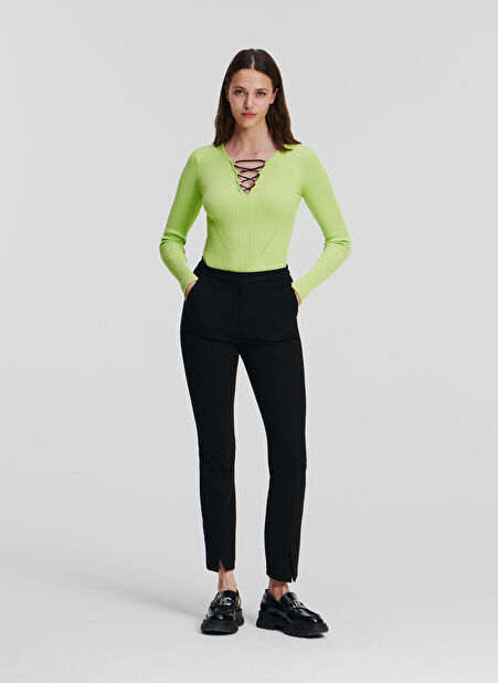 KARL LAGERFELD Normal Bel Normal Siyah Kadın Pantolon 235W1000 -1
