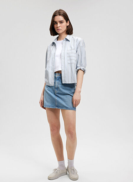 Mavi BAILEY Standart Bel Mavi Kadın Denim Etek M1310204-87098 -1