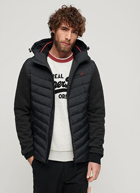 Superdry Normal Siyah Erkek Ceket M2013532A02A_HOODED STORM HYBRID PA -1