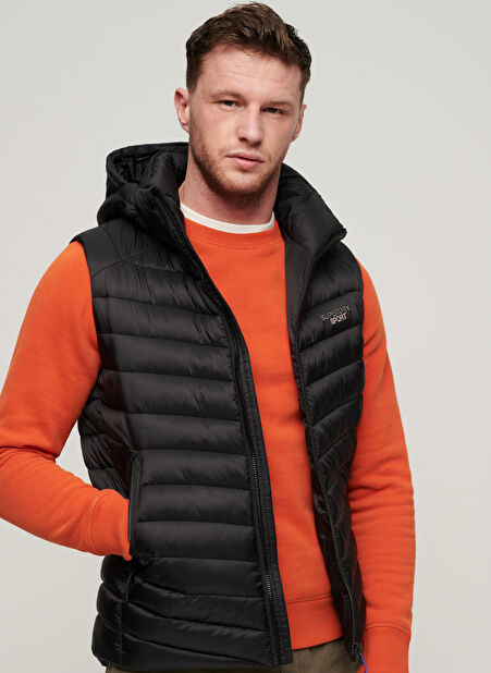HOODED FUJI PADDED GIL Siyah Erkek Yelek M5011837A02A -1