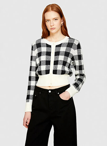 Sisley Siyah - Çok Renkli Kadın Hırka 1W30L500I -1