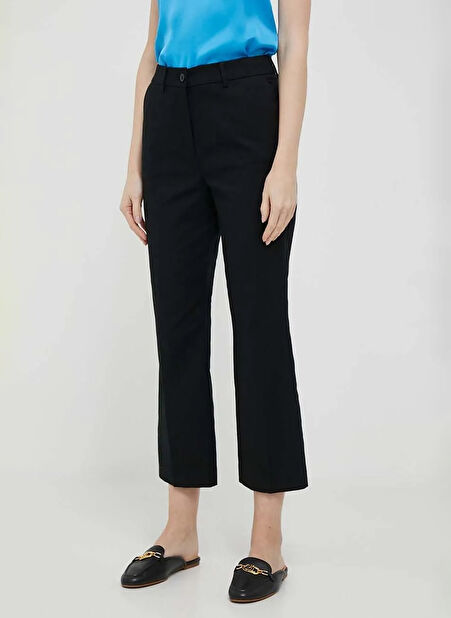Sisley Yüksek Bel Slim Fit Siyah Kadın Pantolon 4IULLF02Y -1