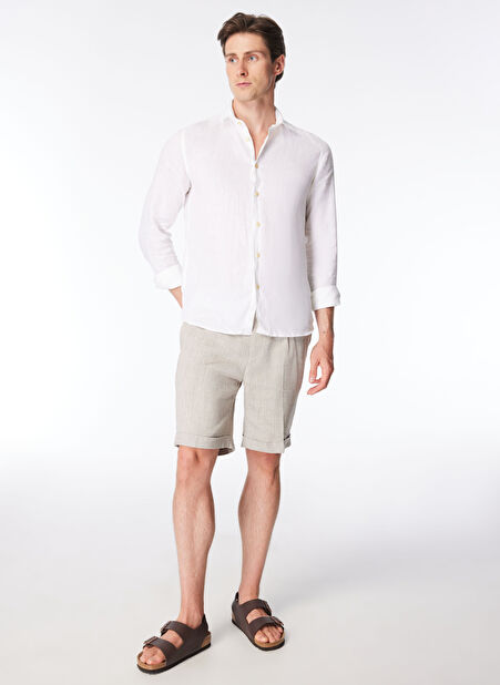 Bej Erkek Normal Bel Slim Fit Şort PB1248SS ŞortBej -1