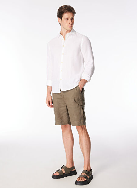 Haki Erkek Normal Bel Slim Fit Şort PB1242SS ŞortHaki -1
