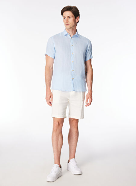 Kırık Beyaz Erkek Normal Bel Slim Fit Şort PB1248SS ŞortKırık Beyaz -1