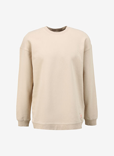 Lee Bisiklet Yaka Ekru Erkek Sweatshırt L241469NQ Loose Fit Sweatshirt -1