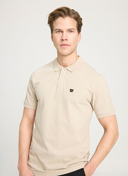 Wrangler Bej Erkek Polo T-Shirt W7D5K4XX2TUQ Kısa Kollu Polo T-shir -1