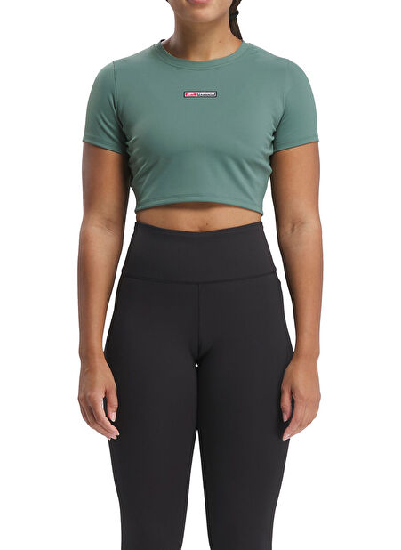 Yeşil Kadın Yuvarlak Yaka Normal Kalıp T-Shirt 100076117 LUX BOLD CROP TEE -1