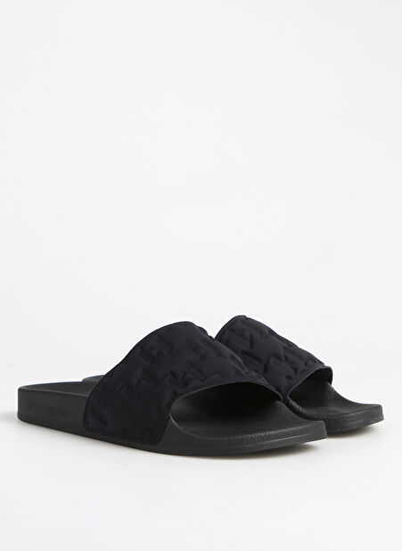 KARL LAGERFELD Siyah Erkek Terlik KONDO Monogram Padded -1