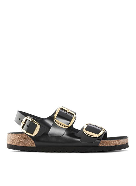 Birkenstock MILANO BIG BUCKLE NL HIGH SHINE Siyah Kadın Deri Sandalet -1