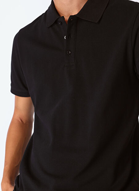 Limon Düz Siyah Erkek Polo T-Shirt L4WM-TST9506 -1