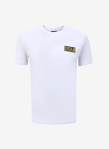 EA7 Bisiklet Yaka Beyaz Erkek T-Shirt 3DPT12PJ7BZ -1