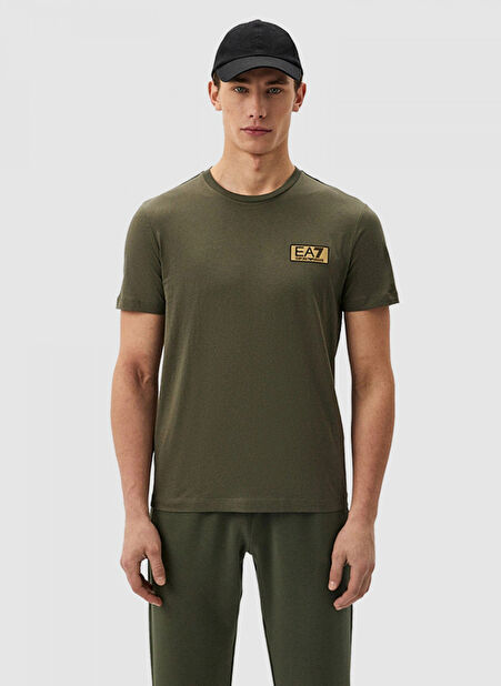 EA7 Bisiklet Yaka Haki Erkek T-Shirt 3DPT07PJM9Z -1