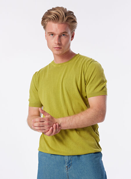 Gmg Fırenze Bisiklet Yaka Slim Fit Yağ Erkek Kazak GU24MSS04001 -1