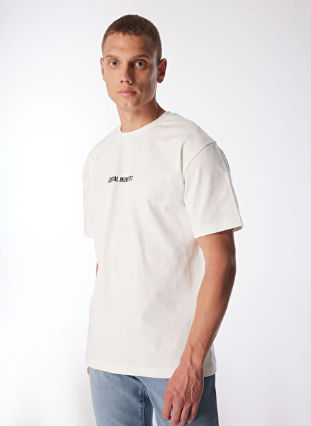 Gmg Fırenze Bisiklet Yaka Ekru Erkek T-Shirt GU24MSS03010 -1