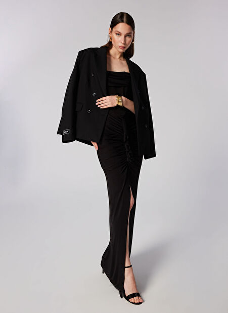 Sagaza For Boyner Oversize Siyah Kadın Ceket SGZB025 -1