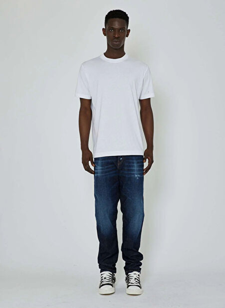 John Richmond Bisiklet Yaka Beyaz Erkek T-Shirt UMP24056TS -1