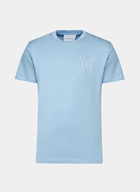 John Richmond Bisiklet Yaka Mavi Erkek T-Shirt UMP24031TS -1