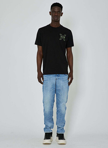 John Richmond Bisiklet Yaka Siyah Erkek T-Shirt UMP24031TS -1