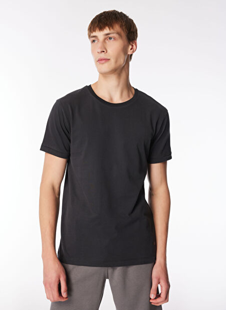 Gmg Fırenze Bisiklet Yaka Siyah Erkek T-Shirt GU24MSS03021 -1