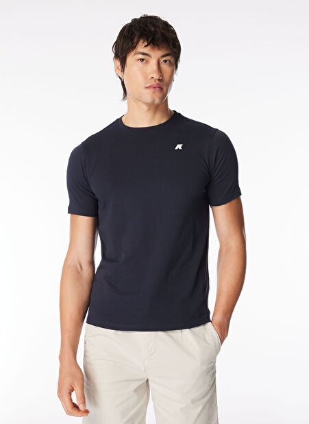 K-Way Bisiklet Yaka Mavi Erkek T-Shirt K4125EW_ODOM LETITRAIN -1