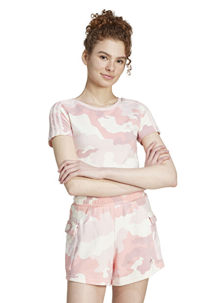 IY1679 W CAMO3S BABY T Pembe Kadın Yuvarlak Yaka Normal Kalıp T-Shirt -1